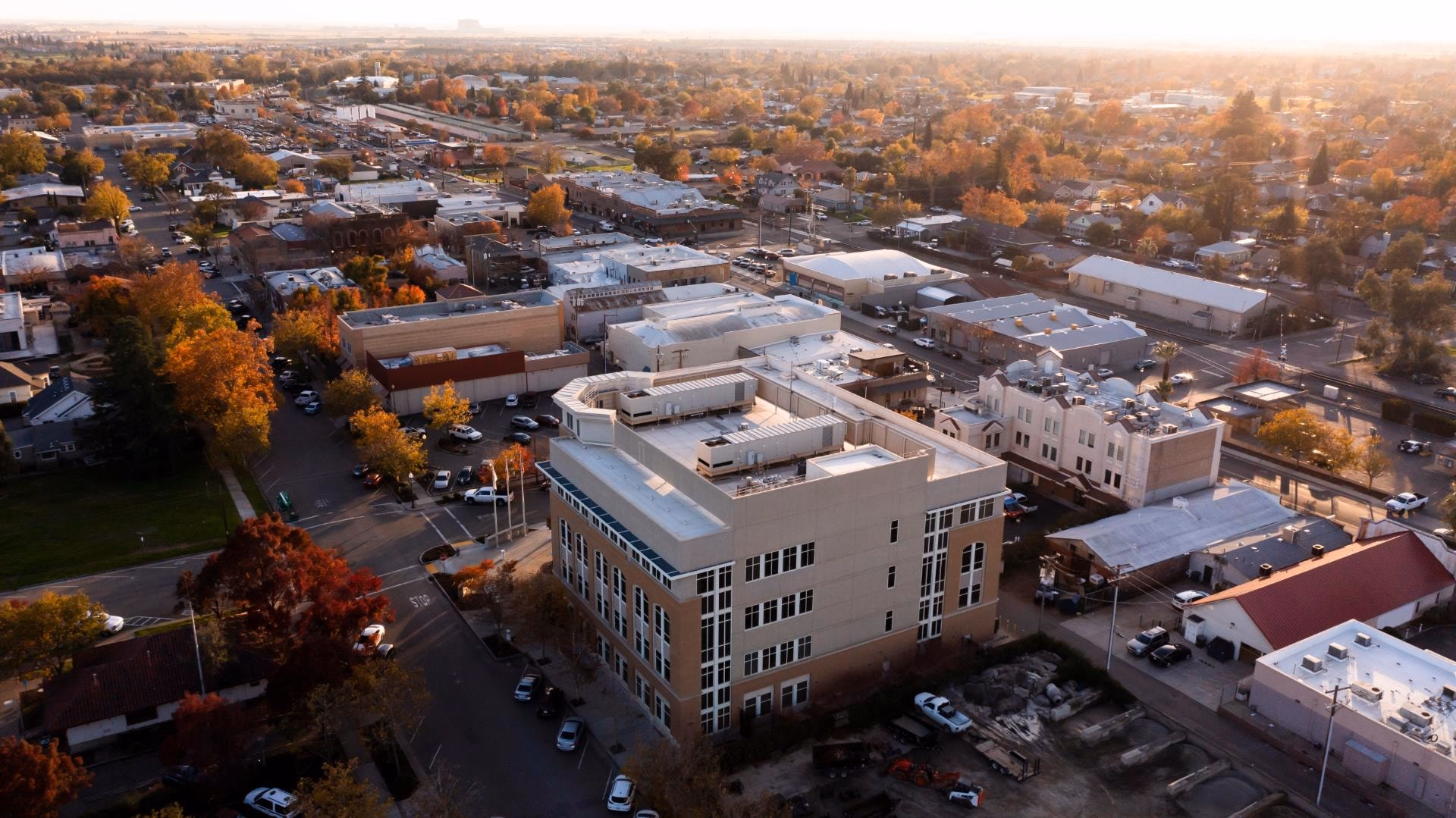 Aerial view of downtown Lincoln